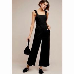 Anthropologie Maeve Bow Shoulder Jumpsuit
